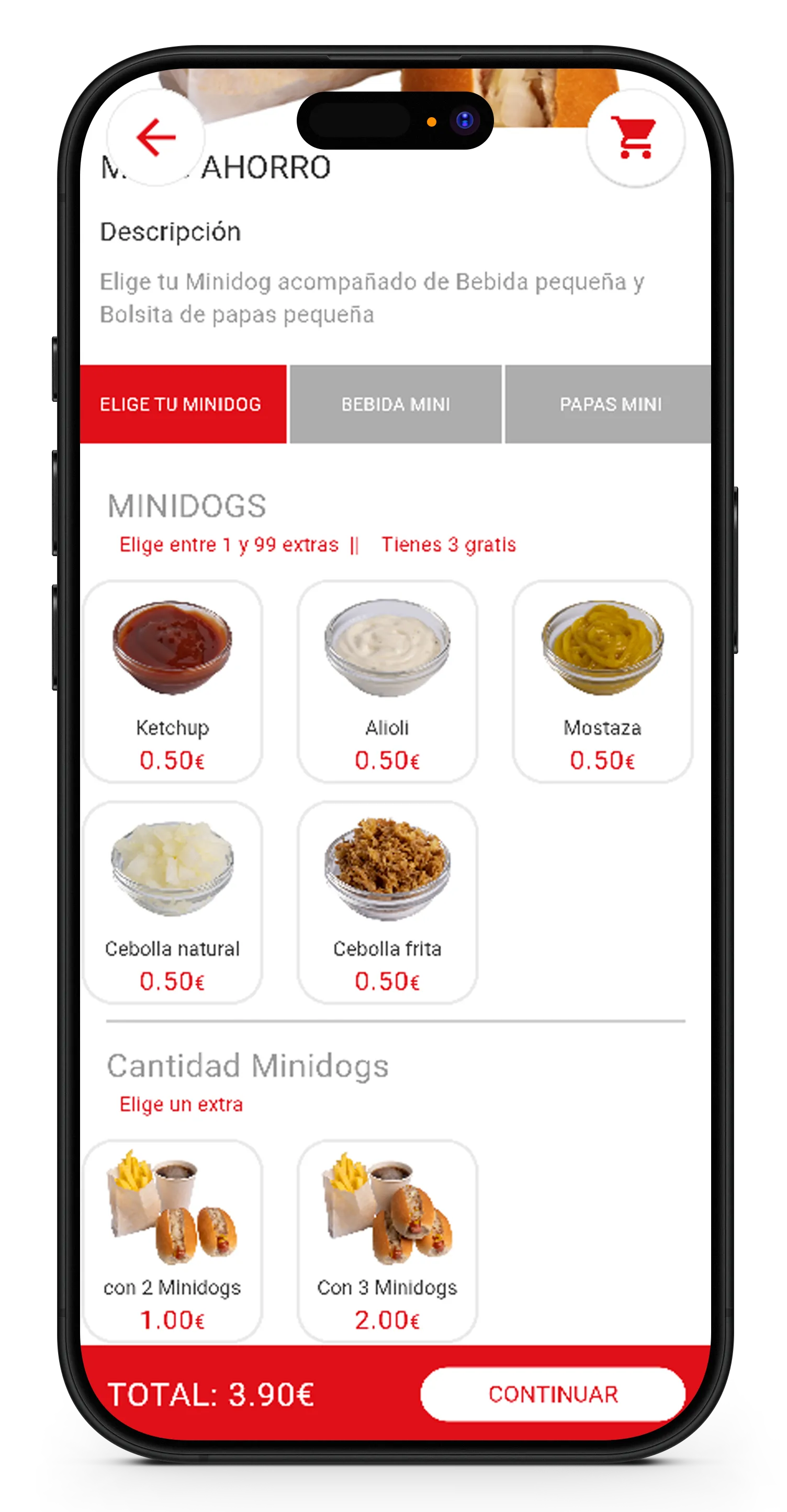 Productos y menús